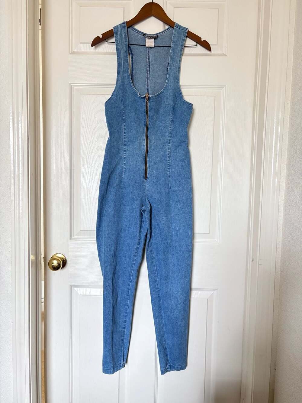 Tickets California Denim Jumpsuit Blue Zip Front Sleeveless